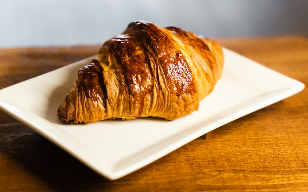 Croissant on a plate