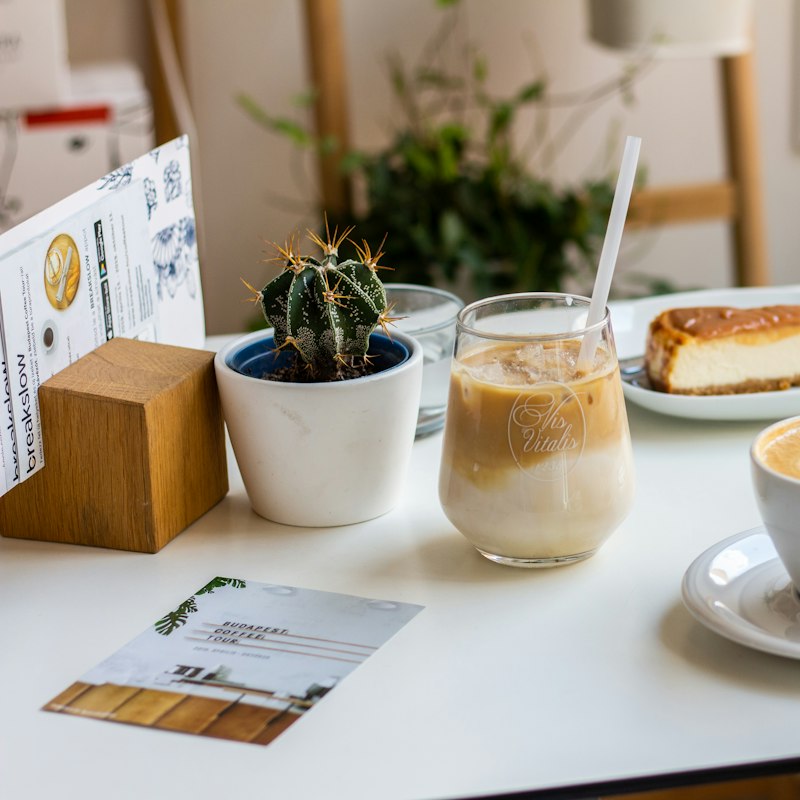 Cappuccino in a cup and saucer